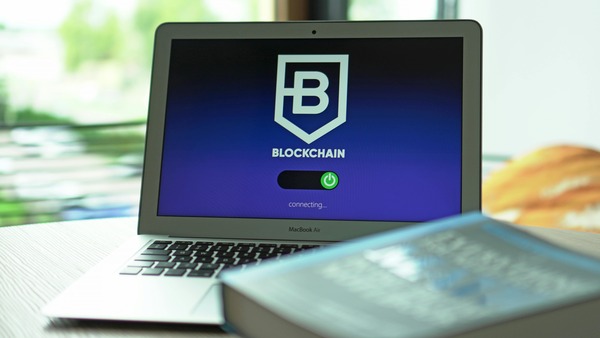 Laptop connecting to a blockchain wallet application